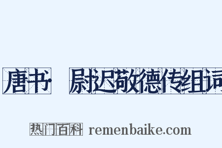 唐书·尉迟敬德传组词是什么意思的图片